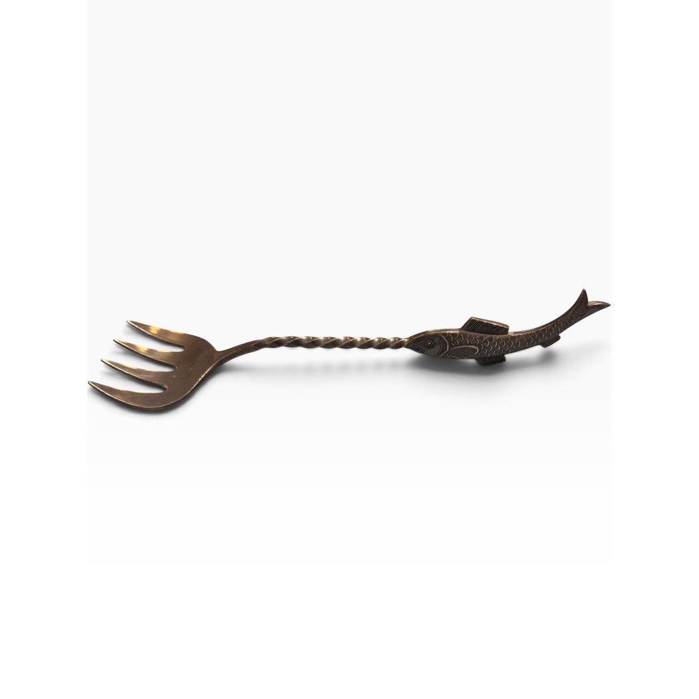 WMF Alpacca Silver Plated Fish Sardine Serving Fork Twisted Stem Art Nouveau